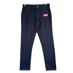 Mix & Co. Women's 1X Dark Blue Denim Knit Pull On Stretch Knit Legging NEW